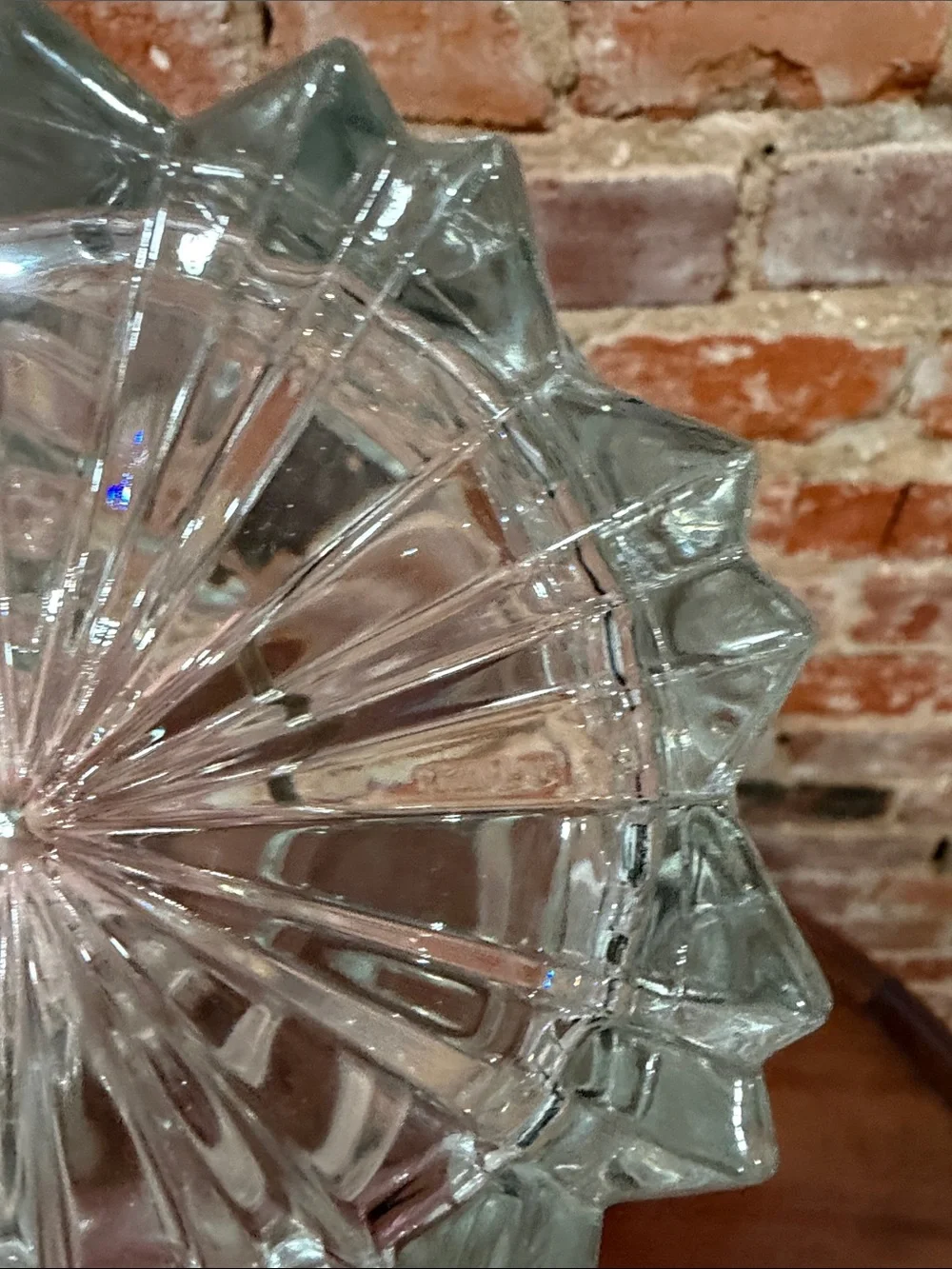 Vintage Italian Cut Glass Ice Bucket with Ornate Grape Handle